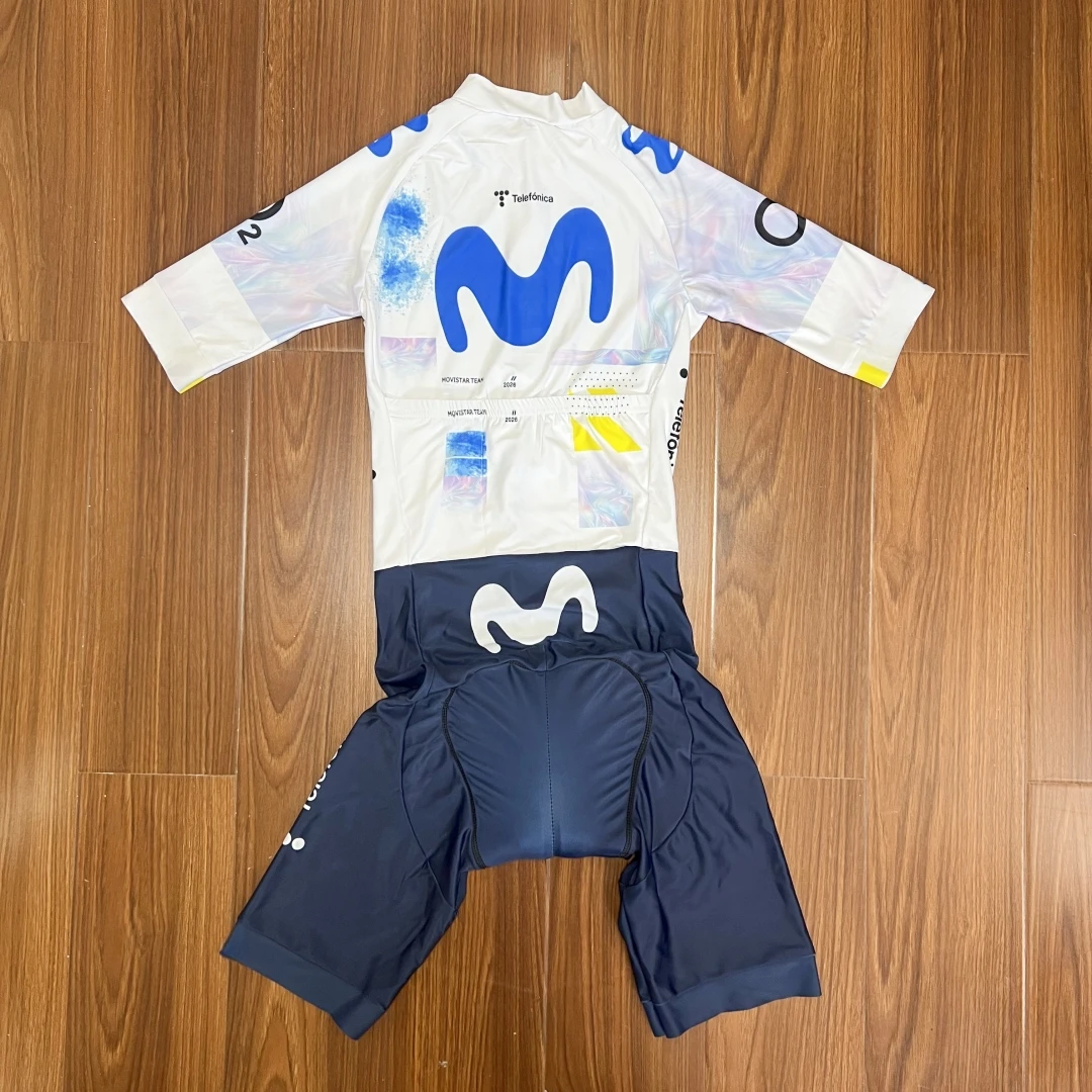 2026 MOVISTARFUL TEAM BLUE SHORT LONG SLEEVE Cycling Bodysuit Skinsuit WITH ITALIAN PAD