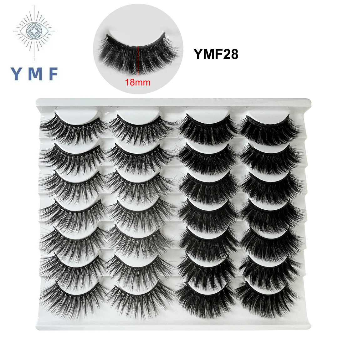 14 Pairs Eyelashes 6D Fiber Lashes Fluffy Soft Wispy Natural Eyelash Extension Reusable Lashes Fiber False Eyelashes Makeup