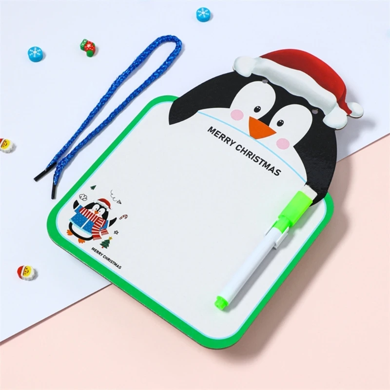 Lavagna natalizia da 4 pezzi, cancellabile, su entrambi i lati, per lavagna da disegno per bambini