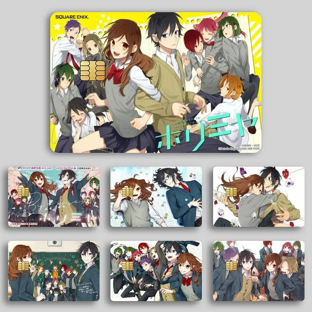 Anime carino H-Hori e Miyamuraes poster adesivi per carte di credito con copertina della pelle 4 pezzi pellicola bus passaggio decorazione frontale debito bancario