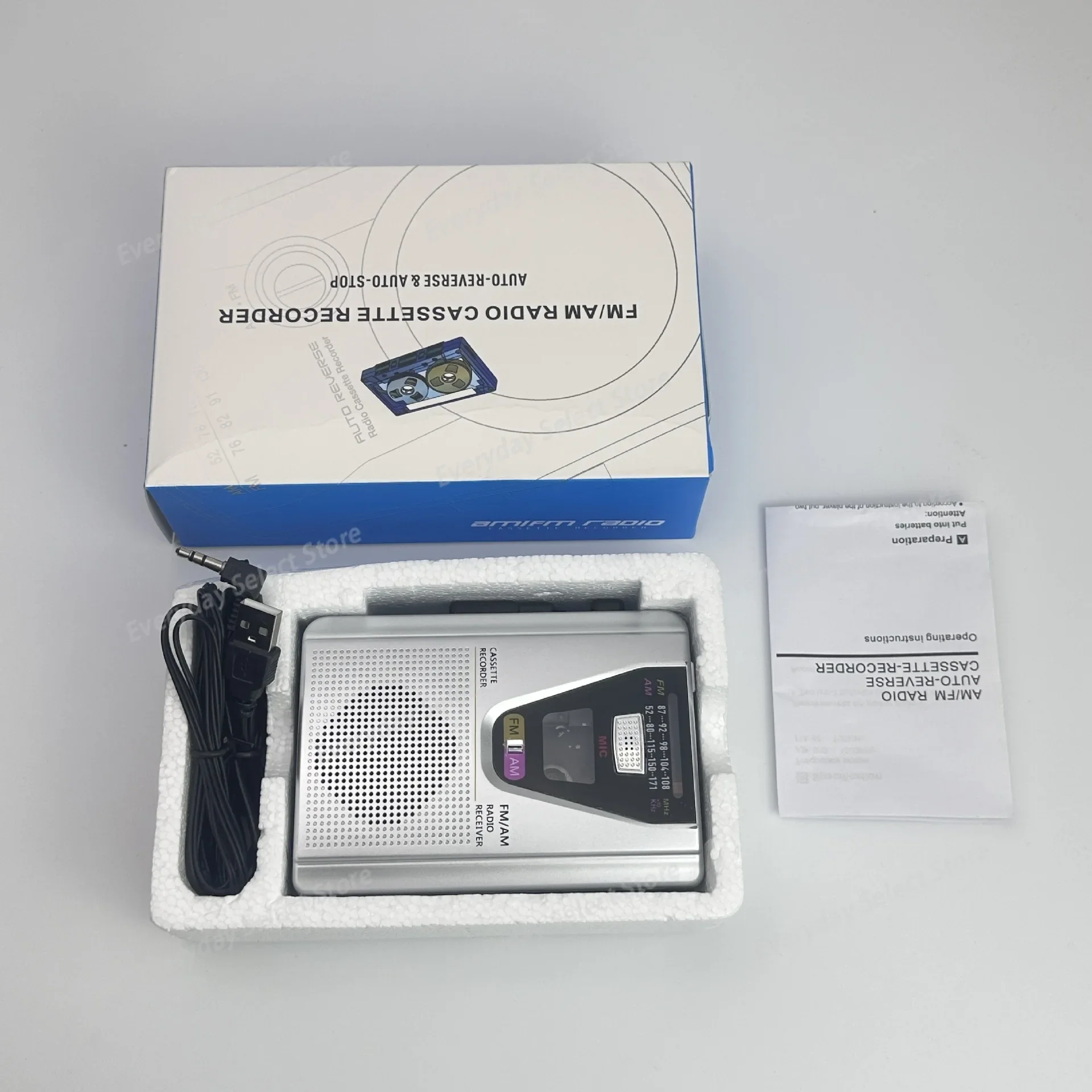 Portable AM/FM Radio Cassette Walkman Vintage Auto‑Reverse Tape Player Nostalgic radio Recorder Audio player