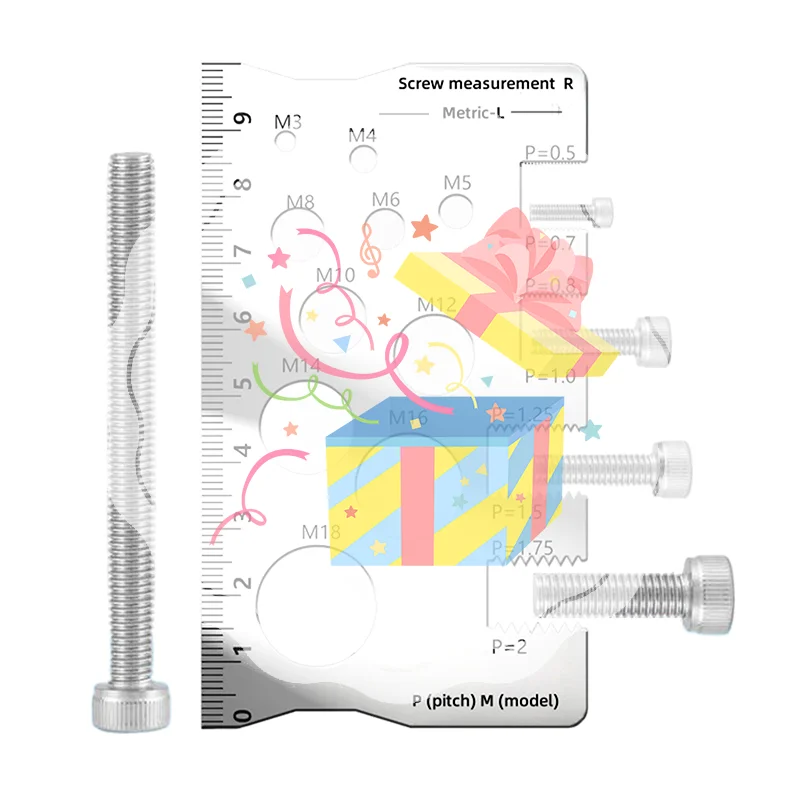 Thread Pitch Gauge Measurement Ruler For Screw Space Saving Measuring Gauge Tool For Bit Bolt Nut Screw Craft Industry And Home