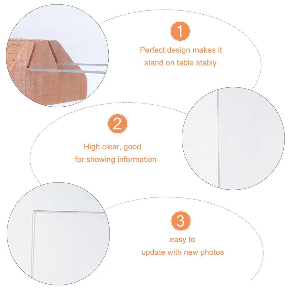 

Acrylic Sign Holder Transparent A4 Size Desktop Display Stand for Menu Advertisement Photo Shop Wedding Sign Holder