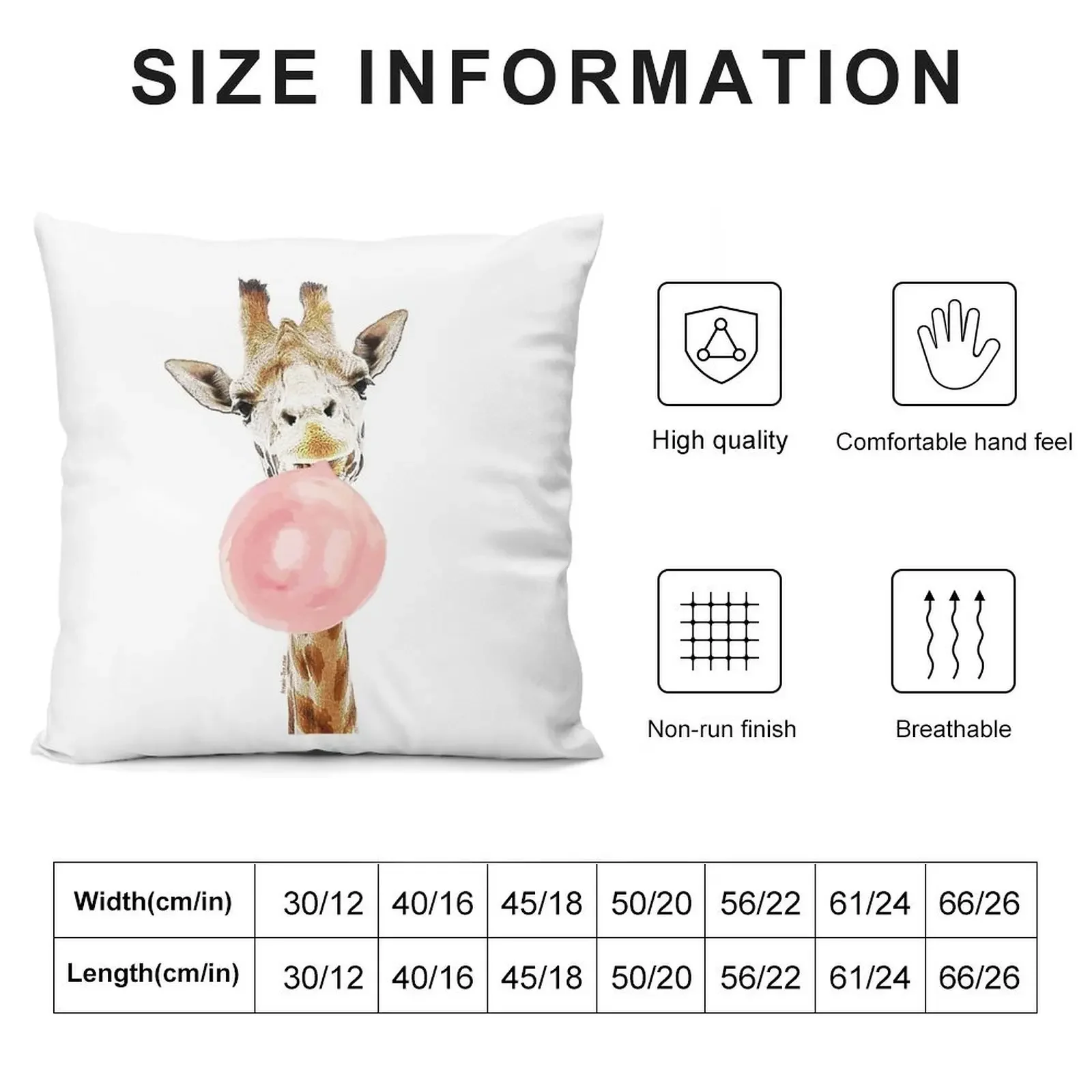 Pink Bubblegum Giraffe Throw Pillow autumn decoration Elastic Cover For Sofa Custom Cushion pillow