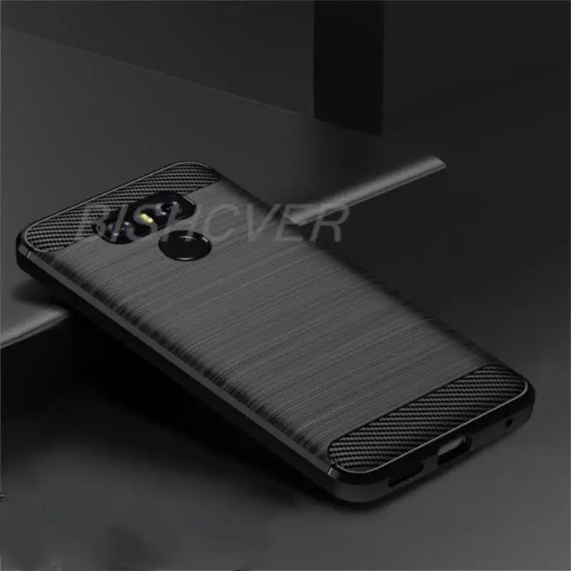 For LG G6 Brushed Carbon Fiber Soft Silicone Phone Case For LG G6 Plus G 6 LGG6 Magnetic Ring Stand Cover