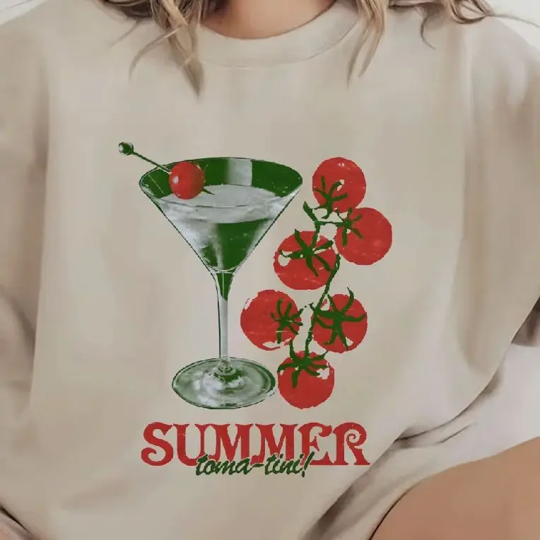 

Retro Vintage Sweatshirt Graphic Hoodies Y2K Tops Casual Daily Wear Unisex Versatile Stylish Pullover Summer Tomatini Tomato