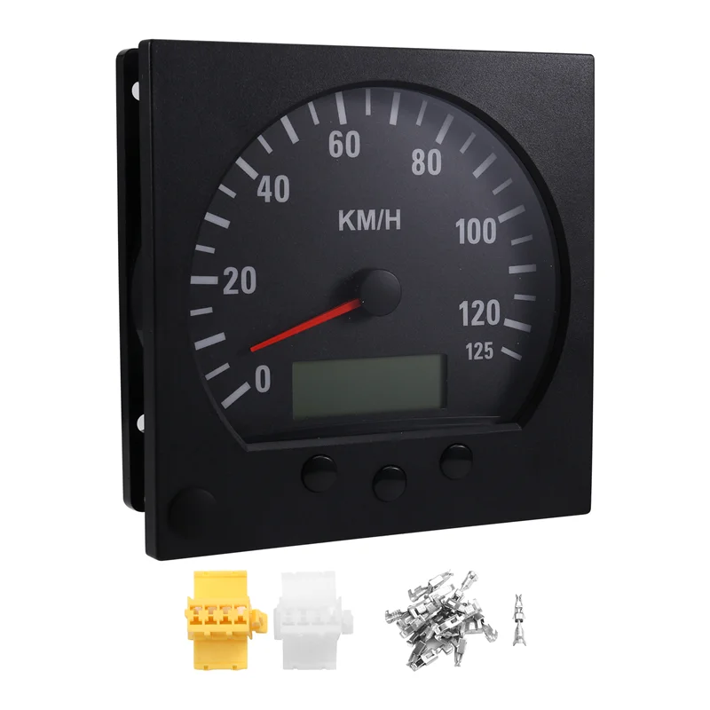 Universal 140Mm Diameter Truck Speedometer 0-125Km/H With Backlight And Odometer 9-36V