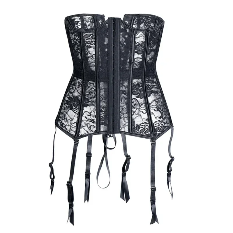 Breathable Lingerie Lace Corset Bustier Lady High-Waist Sexy Garter Belt Women Suspender Belt Waist Trainer Slim Bustiers