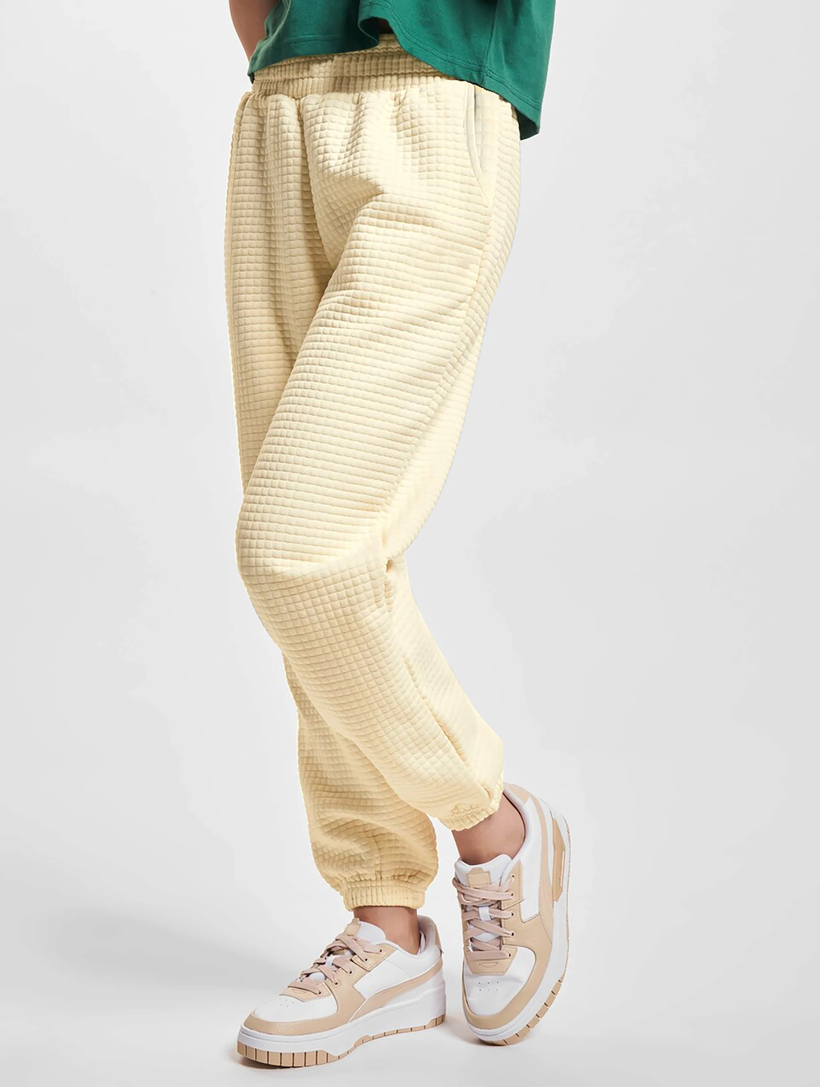 Celana joger ลายสก๊อตหรูหราสำหรับผู้หญิงพร้อมกระเป๋ากางเกงผ้าถักแบบลำลองพร้อมเอวยางยืดสำหรับฤดูใบไม้ร่วง/ฤดูหนาว