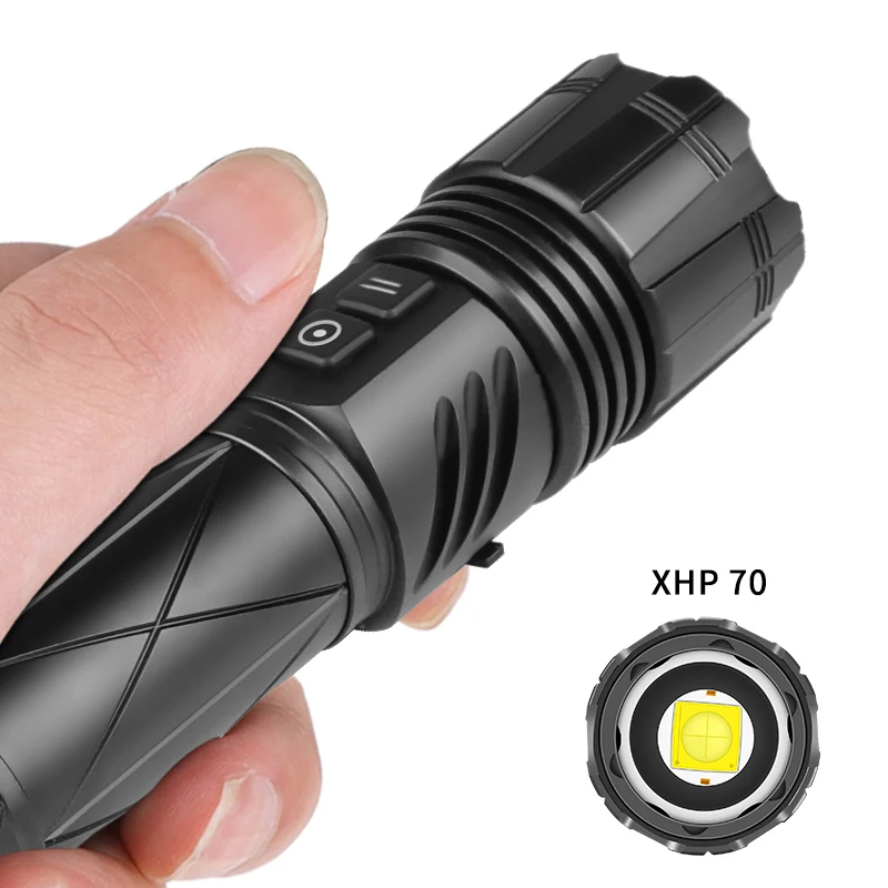 AUTLIT High Power XHP70 Led Flashlight Rechargeable 4 Core Torch Zoom Usb Hand Lantern For Camping, Outdoor & Emergency Use