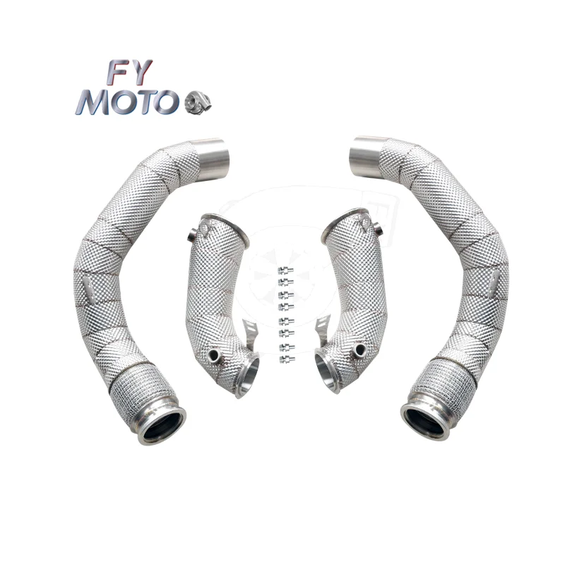 

Stainless Steel M PERFORMANCE Downpipe Fits for BMW M5 F90 M8 F91/F92/F93 2017-2021 S63 Engine With Heat Shield