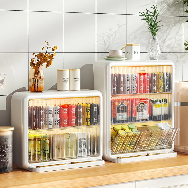 

Capsule Coffee Storage Box Wall-Mounted Tea Room Bar Tea Bag Rack Display Shelf