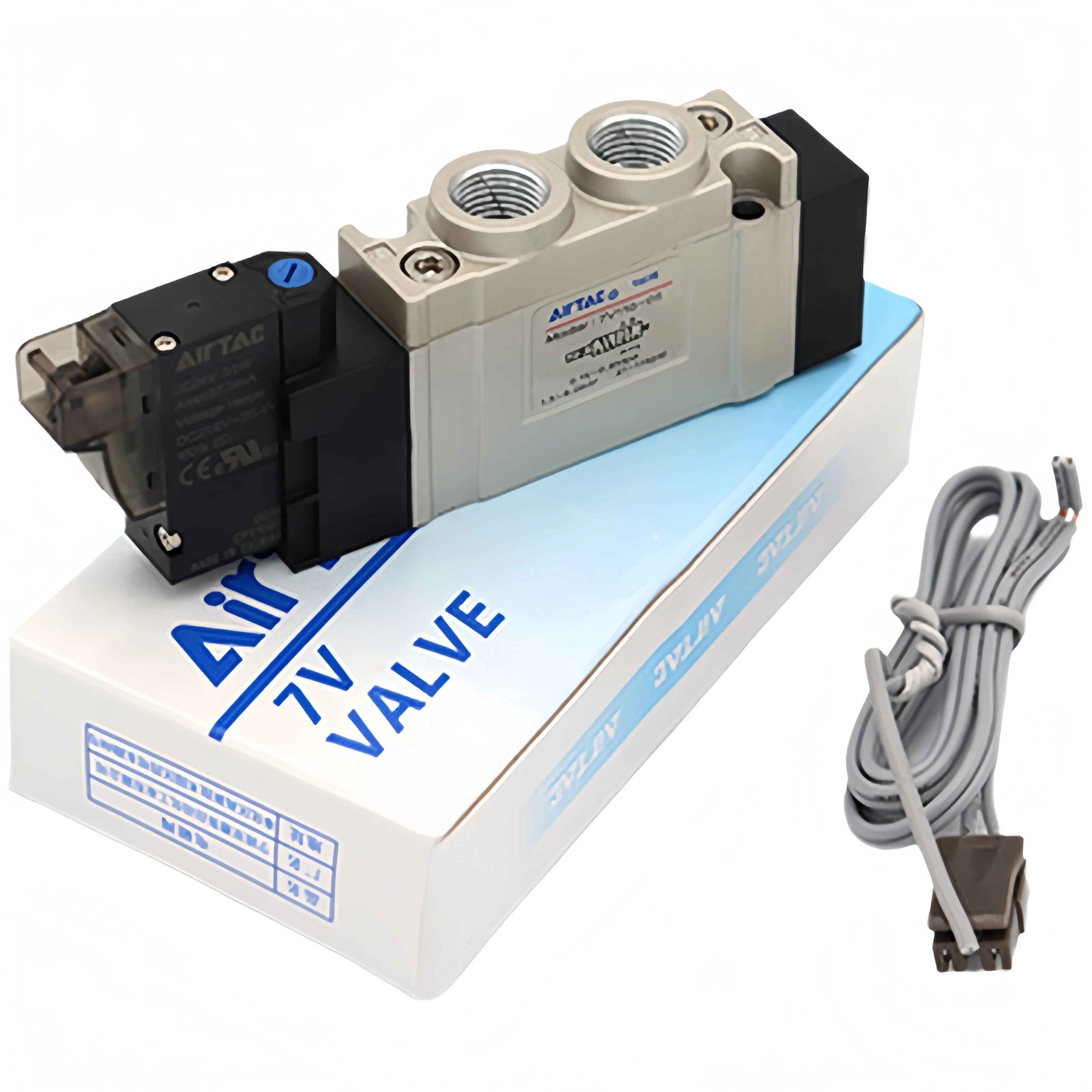 AIRTAC Two position five way solenoid valve 7V Series 7V0510-M5B-050 7V110-J06B-050 7V120-06A-050 7V130C-J04B-050 7V210-08A-200