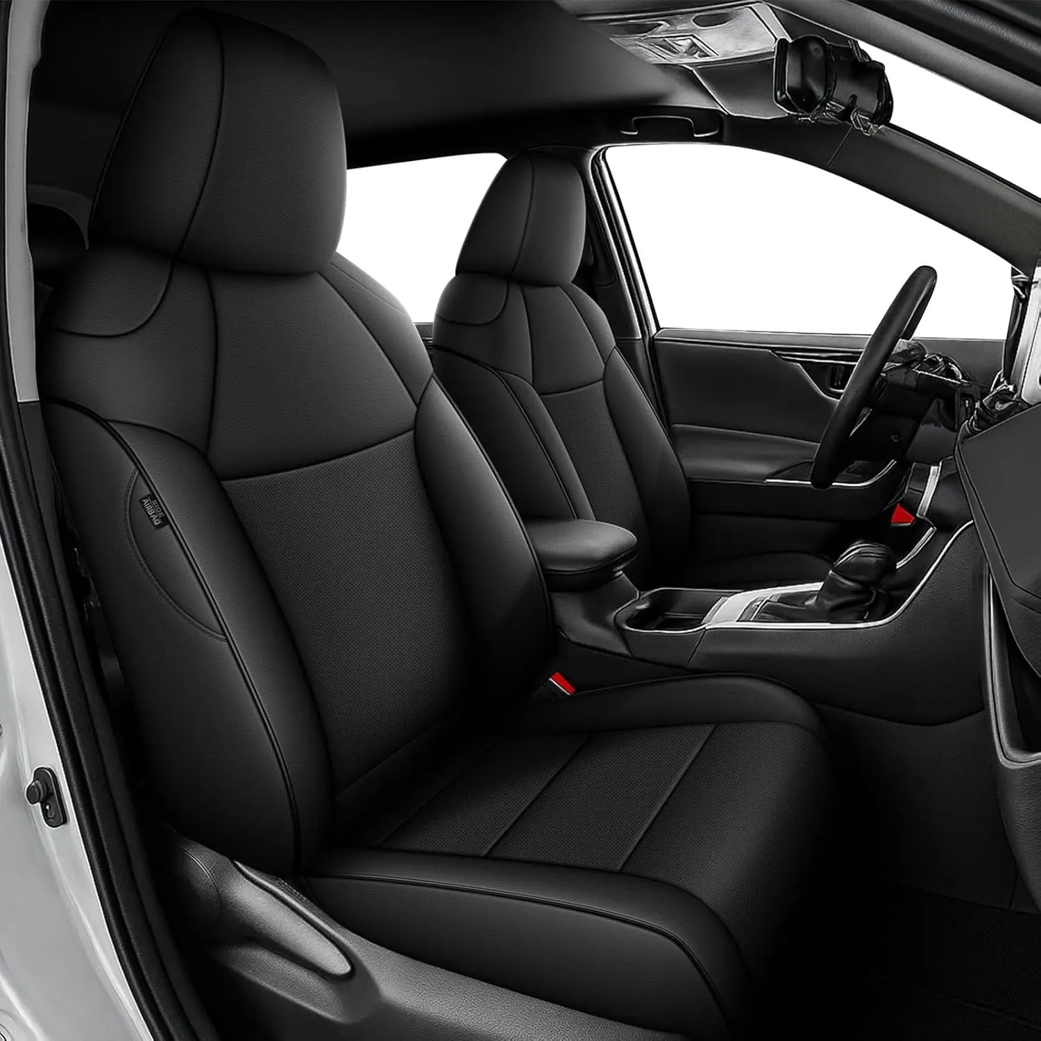 

Custom Fit Seat Covers for Toyota RAV4 2019-2025 LE XLE Limited, Full Set Faux Leather Black