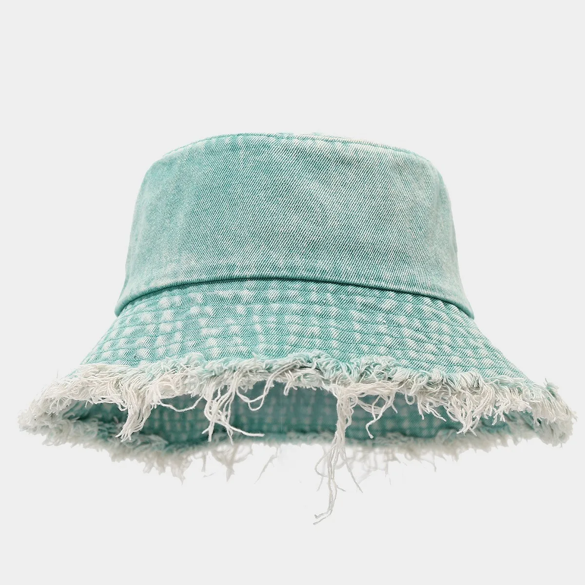 Unisex Trendy Autumn Solid Tassel Edge Washed Denim Summer Bucket Hat For Women Best Matched Sunshade Beach Fisherman Cap Gift