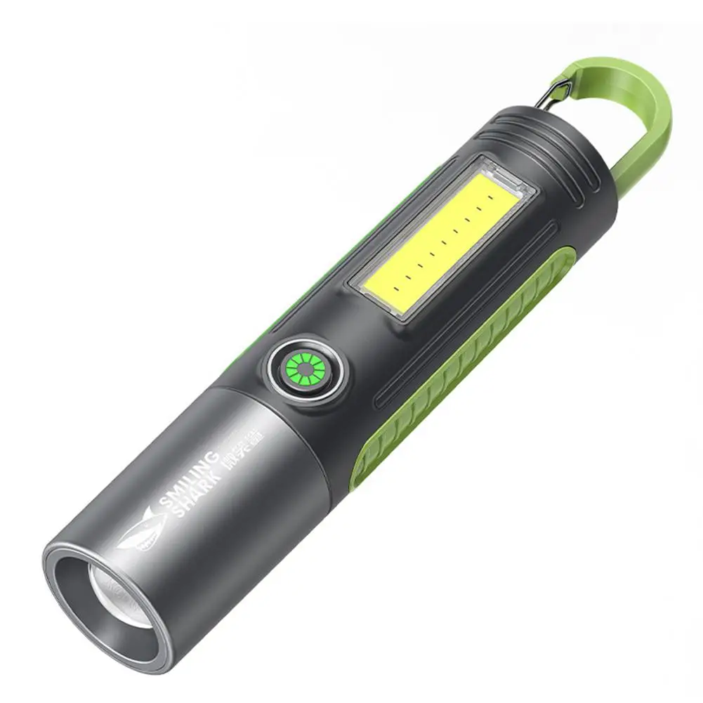 1 linterna Led de tiburón sonriente Sd1023 Xpe, linterna recargable súper impermeable, luz brillante con gancho para acampar Zoomab S5g4