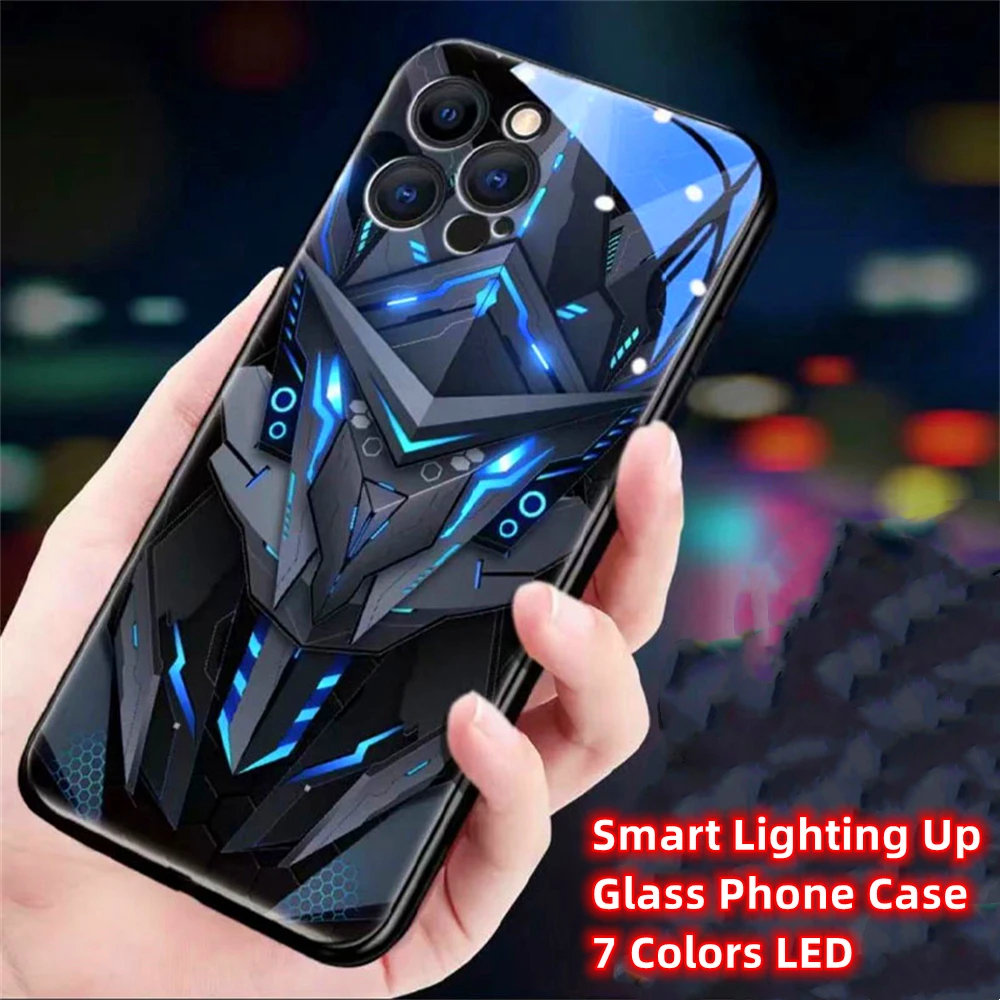 Cooles Sturm-Mech-Design Leuchtende Handyhülle LED-Licht Glasabdeckung für Samsung Galaxy S26 S25 S24 S23 S22 S21 S20 FE Plus Ultra – Detail 40