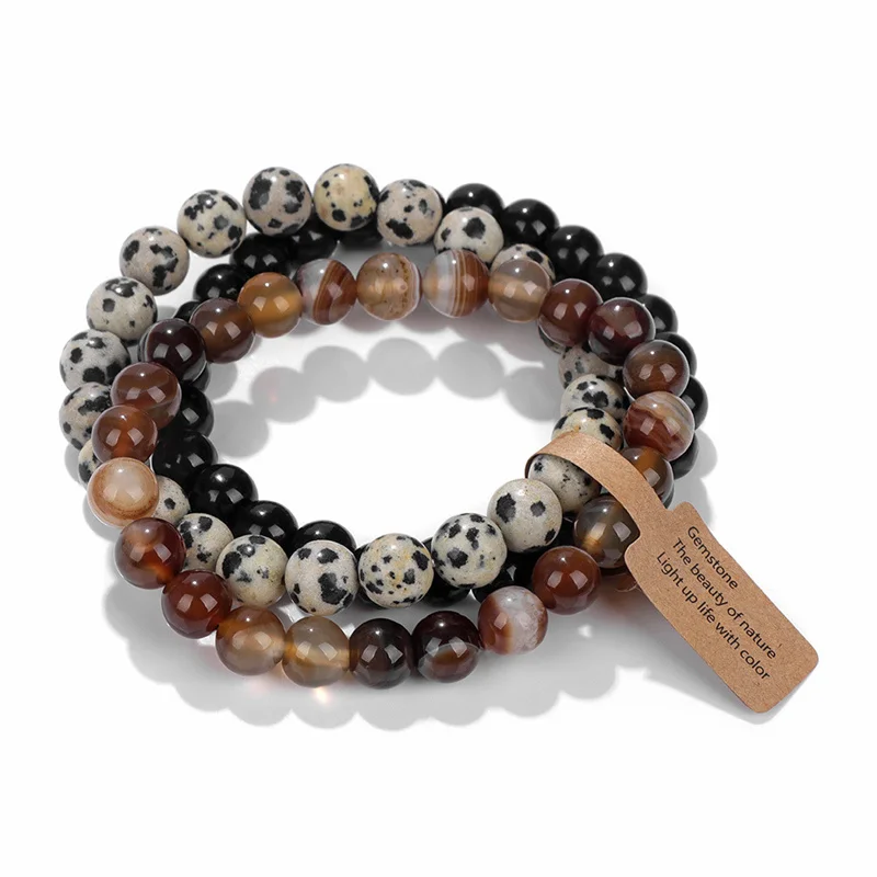 Natuursteen Kristal Kralen Halfedelstenen Damesarmband Amethist Meerlaagse Combinatiearmbanden - afbeelding 1