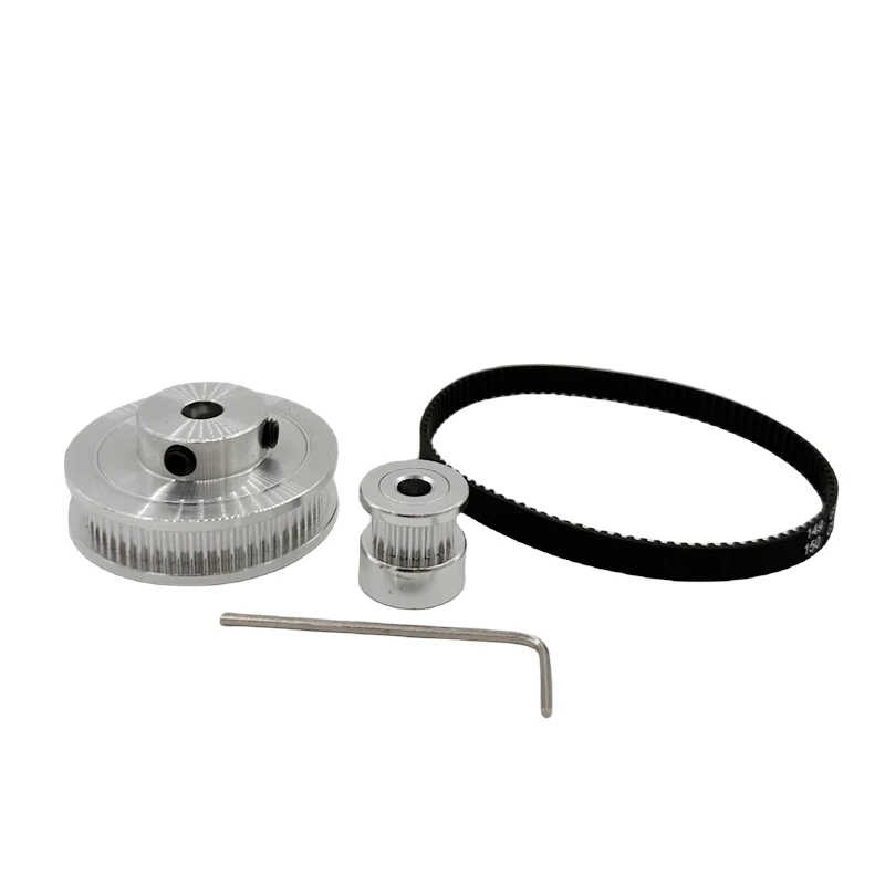 60T 20Teeth 벨트 폭 10mm 2GT 타이밍 벨트 풀리 세트 텐셔닝 휠 보어 3~12mm 감속 3:1GT2 동기 풀리 벨트 키트