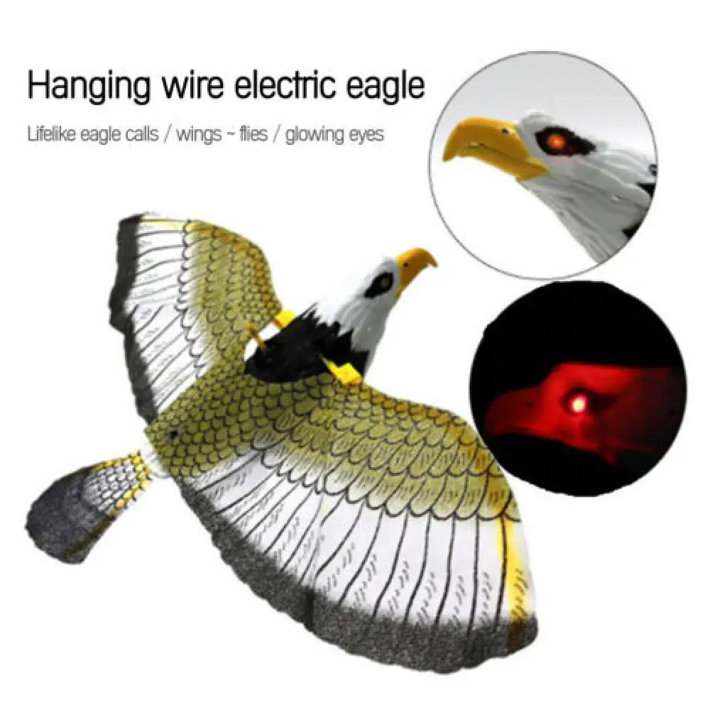 Luminous Bird Repellent Hanging Eagle with Music Flying Bird Scarer