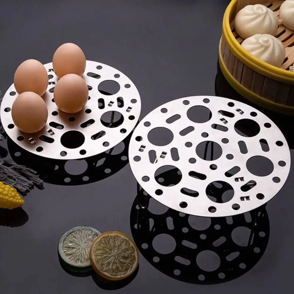 

Stainless Steel Steamed Egg Rack Folding High Foot Egg Steamer Durable Multifunctional Steaming Plate Kitchen