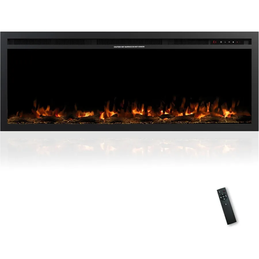 

50-тонкий электрический камин для современных гостиных и спален, встраиваемый или настенный, с дистанционным управлением и Sma