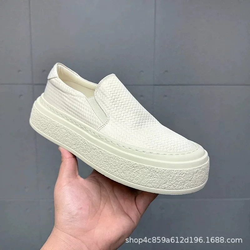 Women Woven Textile Slip‑On Loafer Thick Platform Sole Casual Shoe Ladies Breathable Lazy Flat Sneaker Daily Outdoor Street Wear