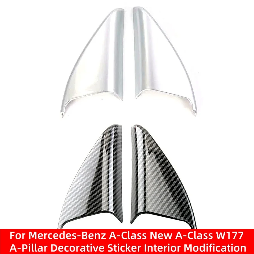 

For Mercedes Benz A Class W177 Car Door Triangle Window Pillars Trim Cover Carbon Fiber Protective Frame Sticker Accessories