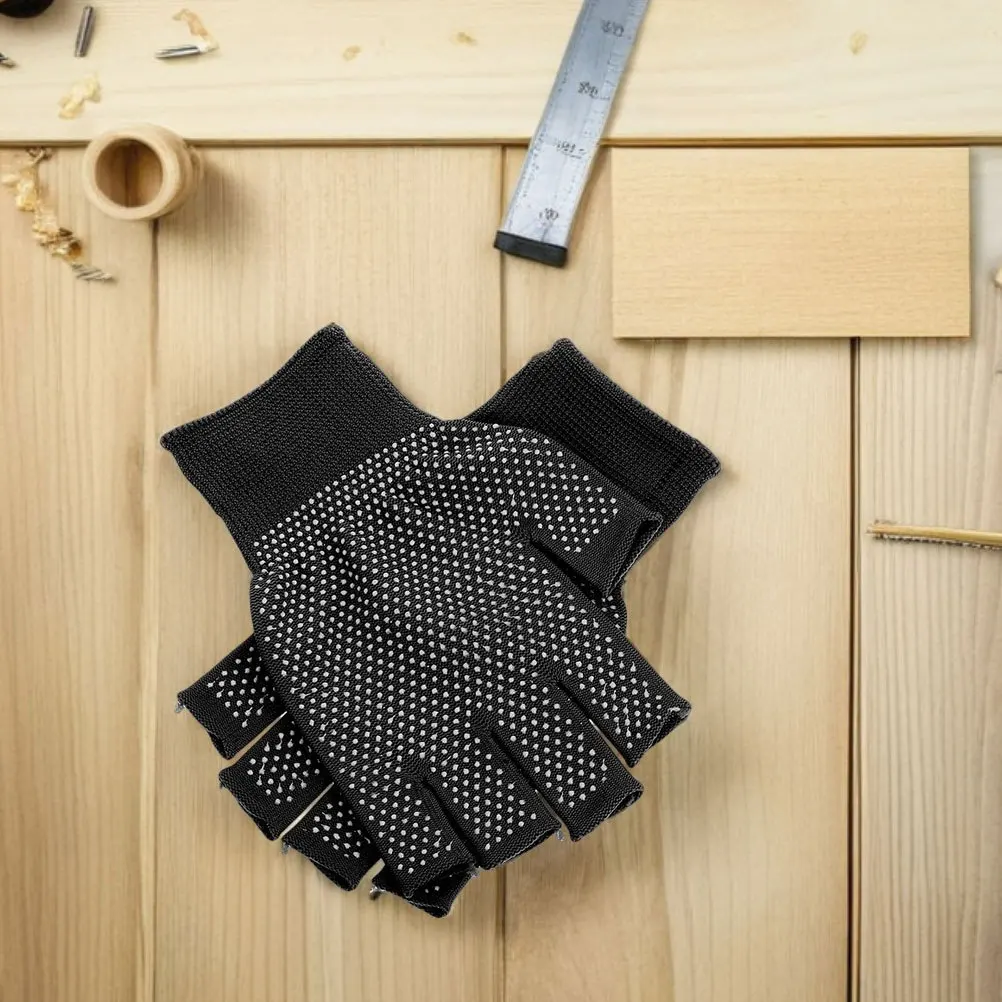 8Pairs Breathable Fingerless Work Gloves Anti-Slip Palm Design for Precision Tasks Gardening Construction Lightweight