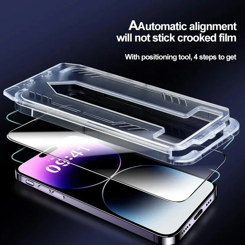 2PCS For IPhone16 15 14 13 12 11 Plus ProMax X XS XsMax XR Anti Peeping Film HD Tempered Glass Dust Free Install Box Protector