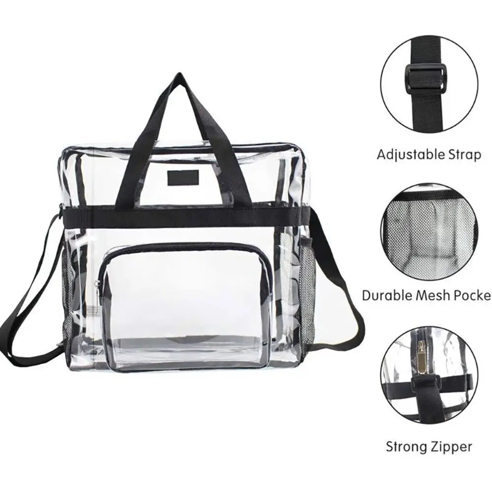 Large Capacity Clear Bag Stadium Approved PVC Clear Purse Clear Crossbody Bag  for Concerts Sports Festivals