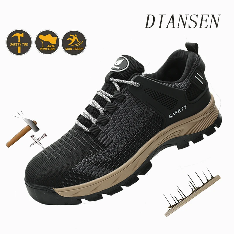

Indestructible Non Slip Work Shoes Steel Toe Industrial Shoes Men Puncture-Proof Safety Shoes for Warehouse & Logistics Work
