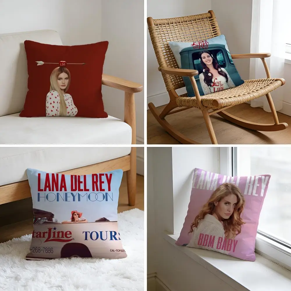 

Чехол для подушки из стираного льна, мягкий, дышащий, декоративный, для дивана, домашний, L-Lana D-Del Rey Music Album