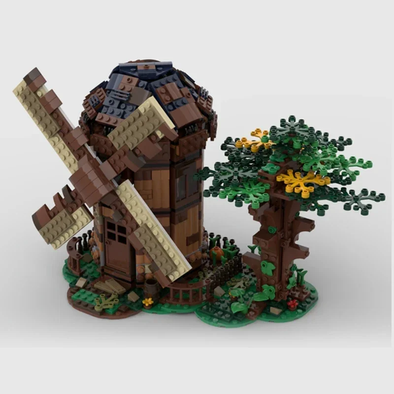 Moc bloques de construcción modelo Medieval, rueda de agua, casa, ladrillos técnicos, ensamblaje de bricolaje, juguetes de construcción para niños, regalos de vacaciones