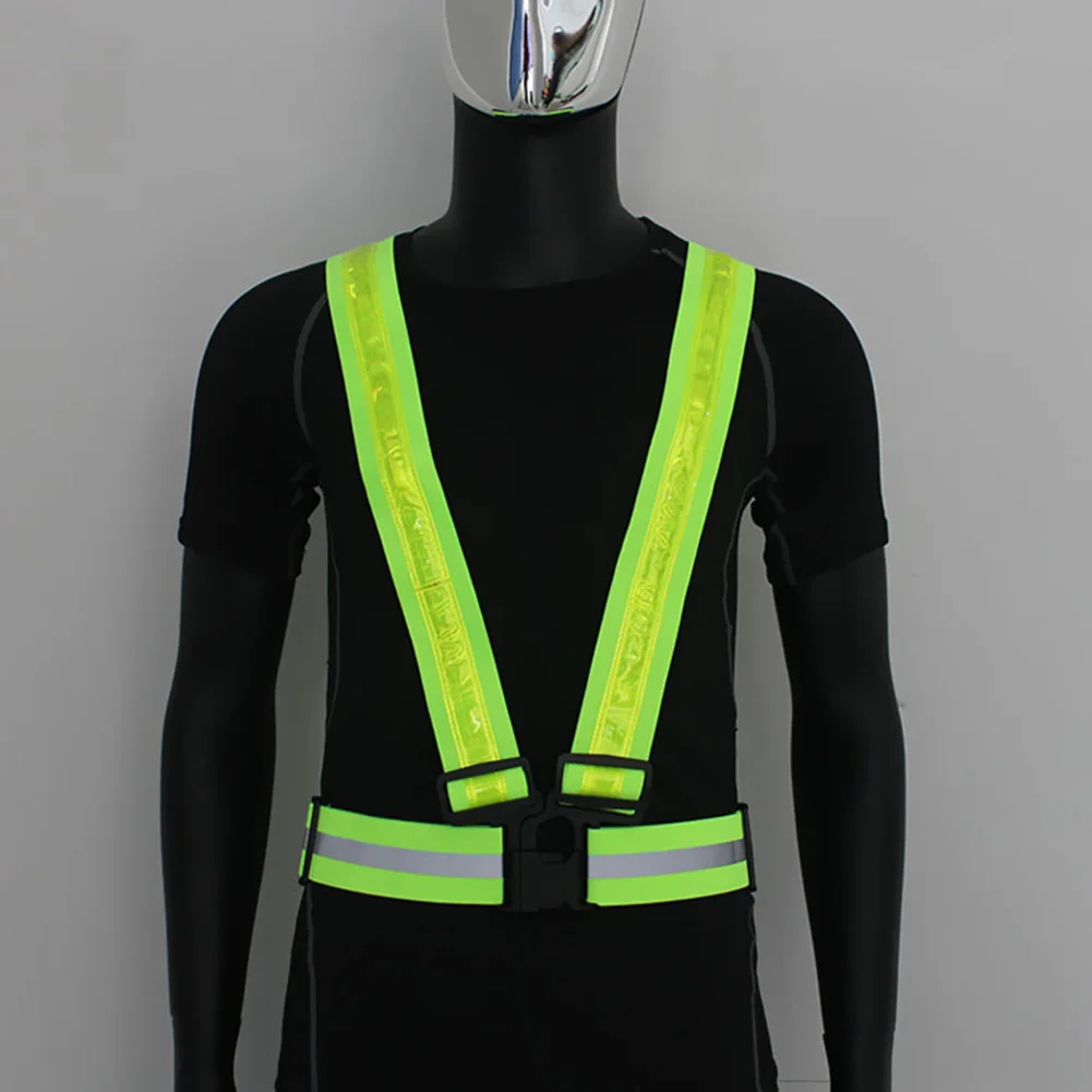 LED Reflective Vest Belt USB Rechargeable Running Vest 3 Light Modes Security Reflective Vest for Night Running Cycling