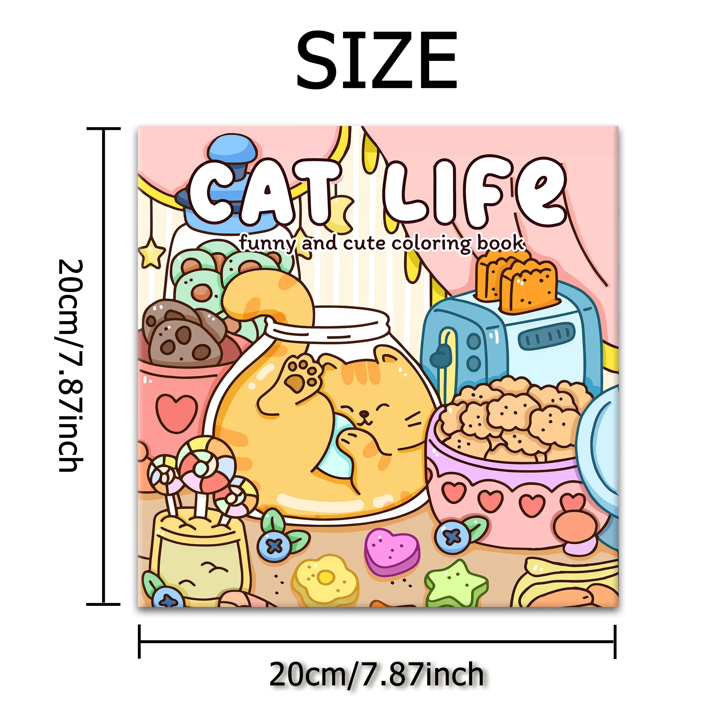 24 Sheets Cat Illustrations Co - Food And Snacks Coloring Book recension och pris