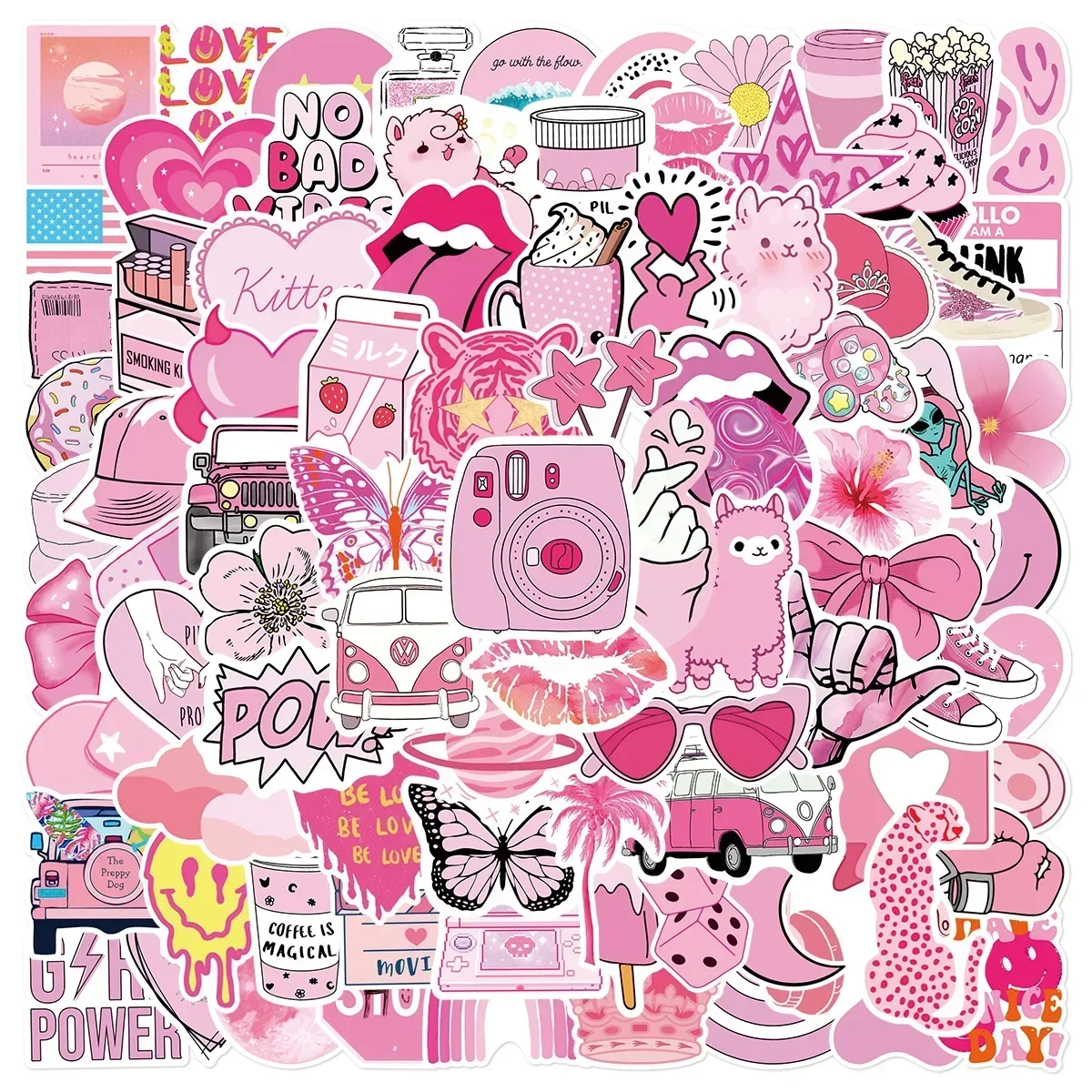 

10/30/50/100PCS Pink VSCO Cute Girl Stickers Aesthetic Skateboard Laptop Guitar Graffiti Luggage Sticker Waterproof Decal Toys