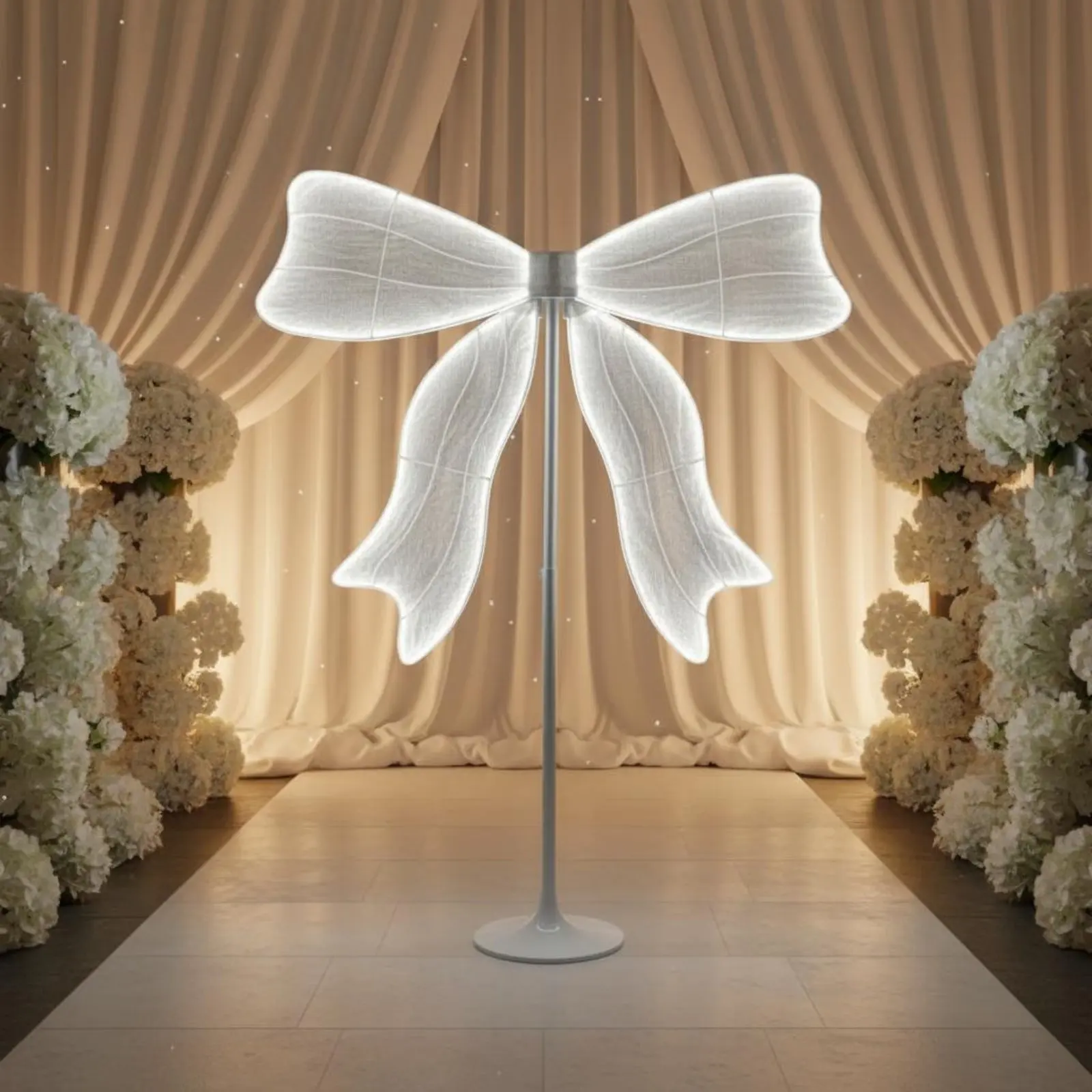 LED Bow Decor Photo Prop Illuminated Bow Sign Wedding Light Mall Decoration for Stage - view 5