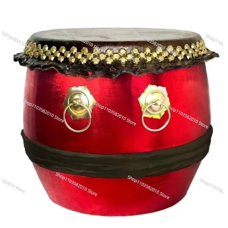 Chinese Handmade Traditional Lion Dance Drum, Folk Art Percussion Instrument
