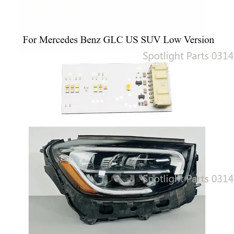 

For Mercedes Benz GLC LOW US version 2020-2023 White Light Car Headlights DRL Ballast Chip Daytime Running Chip Angel Eyes