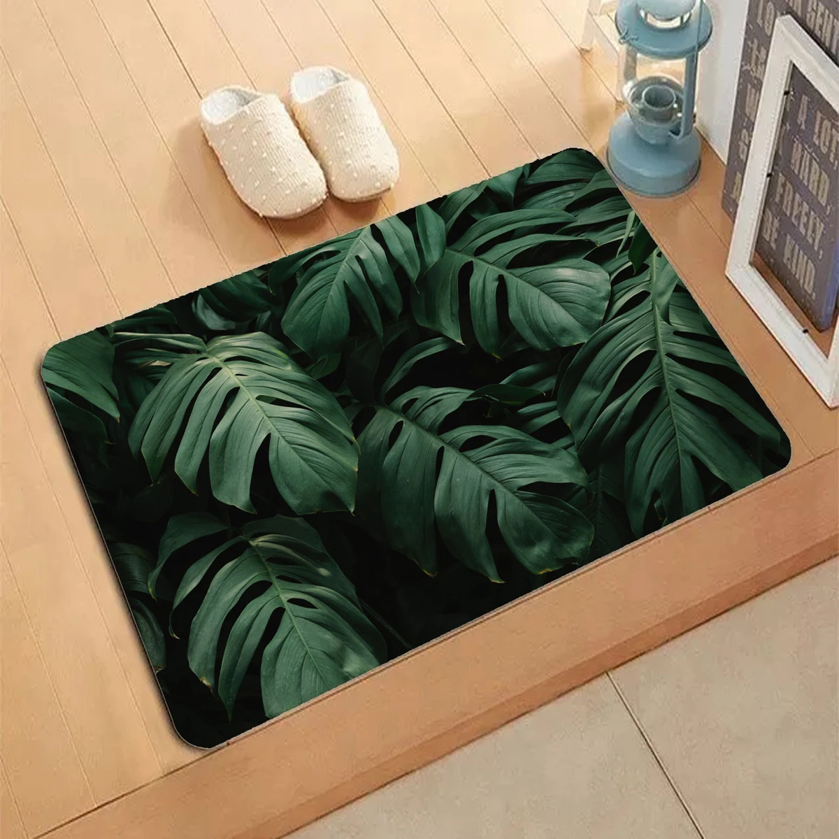 Leaf illusion letter Pattern Carpet Entrance Doormat Non-slip Living Room Kitchen Bedroom Decor Rug Floor Mats Home Decor