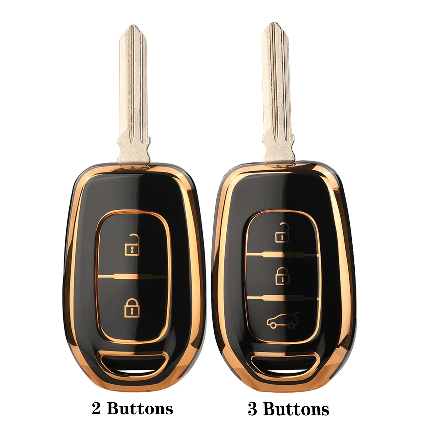 

jingyuqin New Arrival TPU Car Key Shell Case Fob For Renault Sandero Dacia Logan 2/3Buttons