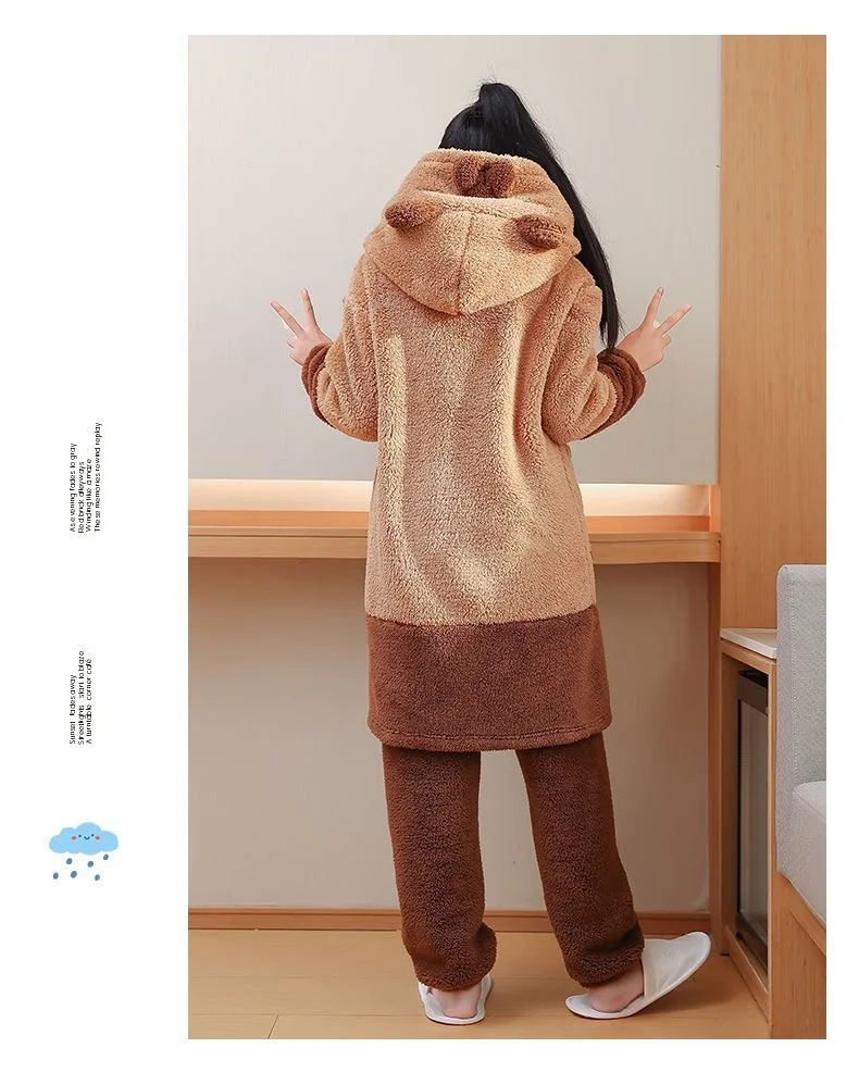 Kids Capybara Cosplay Costume Robes Soft Kigurumi Unicorn Anime Nightgown Halloween Cartoon Pajamas Winter Boys Girls Clothes