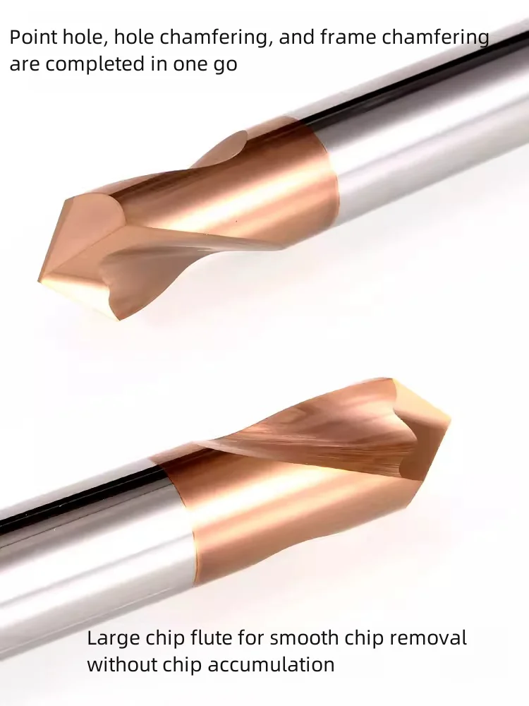 HRC58 2 Flute Spotting Drills 60°/90°/120° Chamfering End Mill for Steel Aluminum 4x50 6x50 8x60 10x75 12x75 Alloy Center Drill