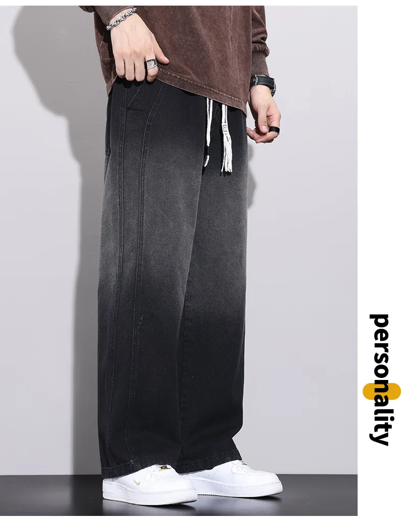 New Vintage Wide Leg Jeans Pants Men Trousers Korean Fashion Loose Casual Straight Jeans Y2k Streetwear Men Clothing