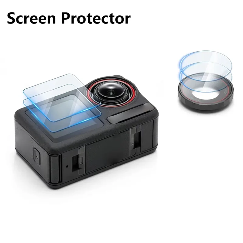 ABFN-For DJI Osmo Action 5 Pro Camera Lens Cover HD Tempered Glass Screen Protector 9H Hardness Anti-Scratch
