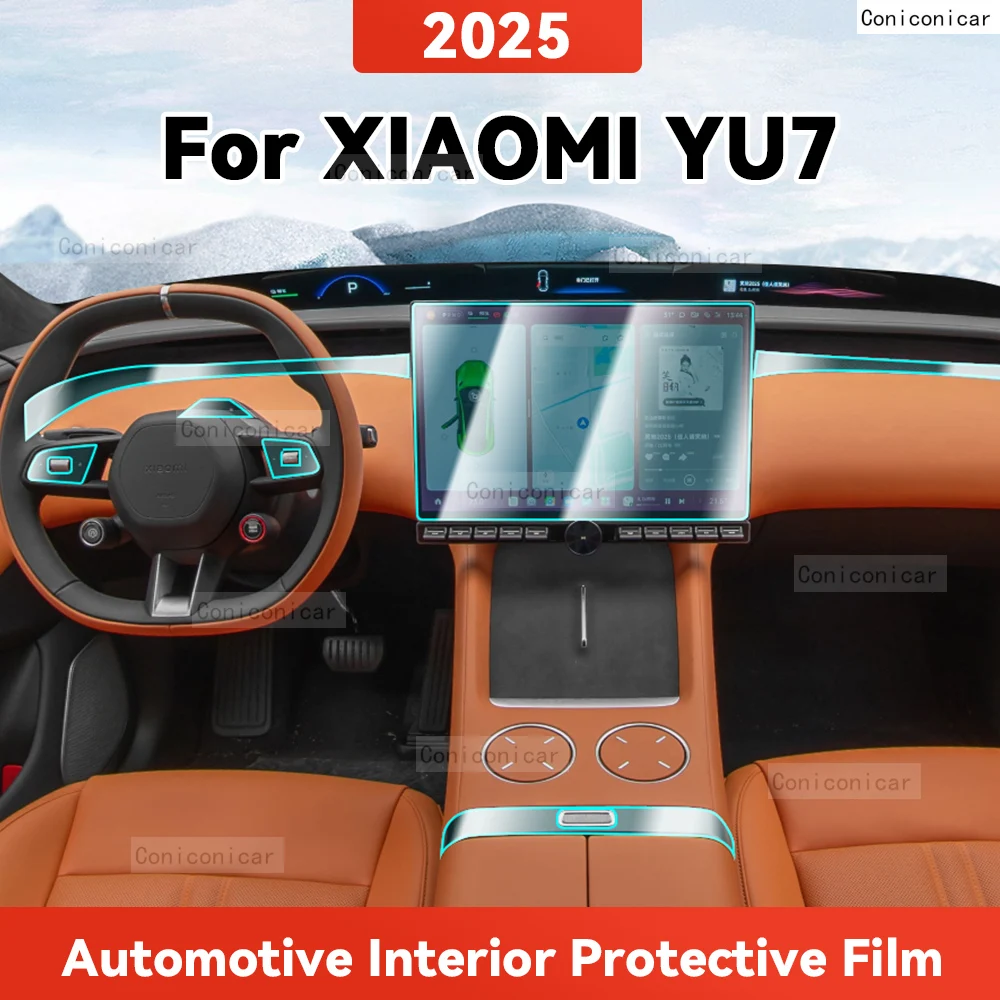 

TPU For XIAOMI YU7 2025 Transparent Protective Film Car Interior Central Control Navigation Panel Cover Accessories