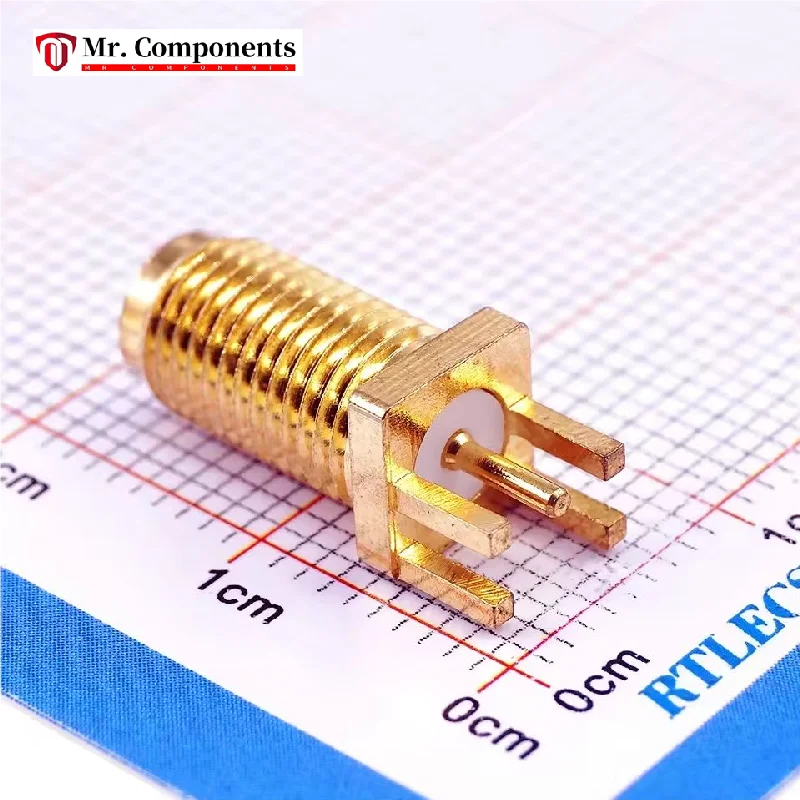 5Pcs Gold Plate SMA Jack Receptacle Female Socket 50 Ohm Board Edge End Launch Solder Tab coaxial RF connector 16.5mm Height New