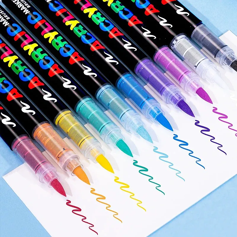 GuangNa 6/3Pcs Acrylic White Marker Pens Gold Silver Paint Art Set for Rock Ceramic Tire Fabric Metal image 6