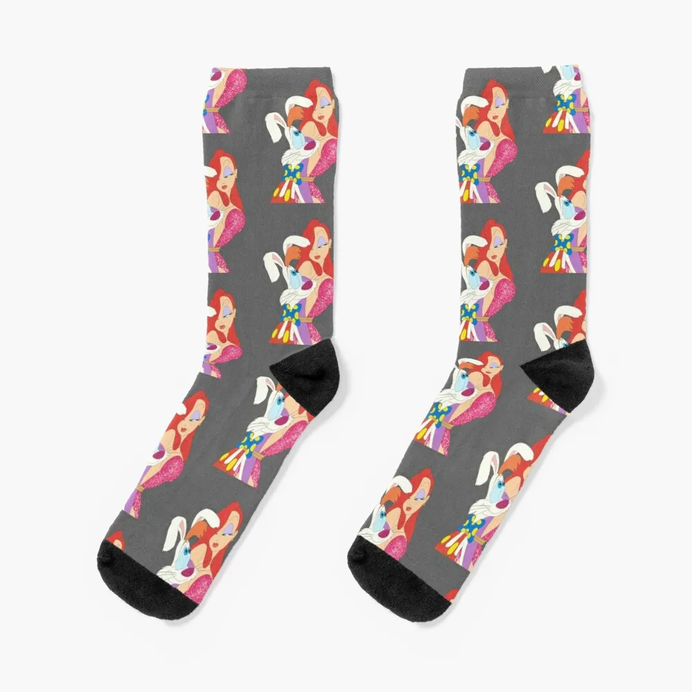 

Roger and Jessica Rabbit Socks Anti-Slip Socks Man Men'S Winter Thermal Socks